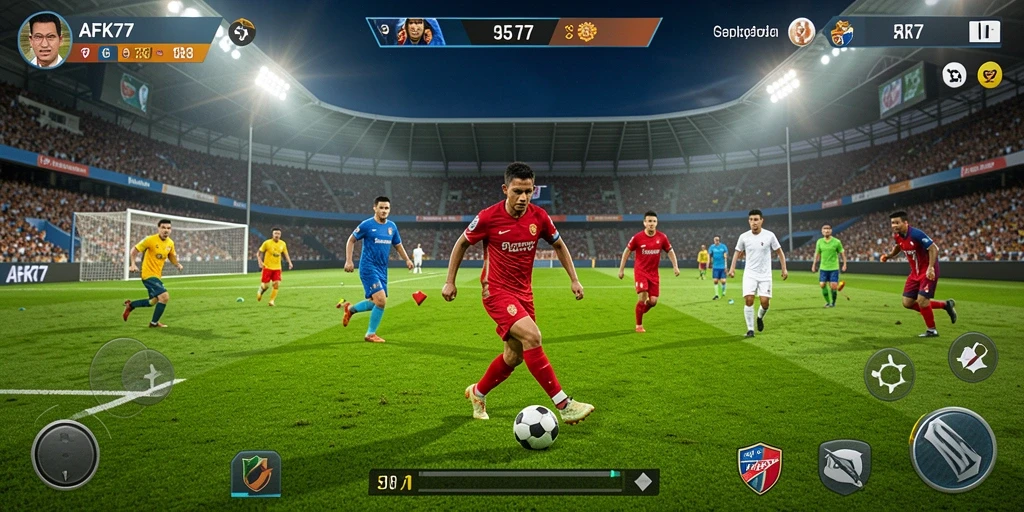 Tampilan menarik dari gameplay <strong>AFK77</strong> saat pertandingan sepak bola.