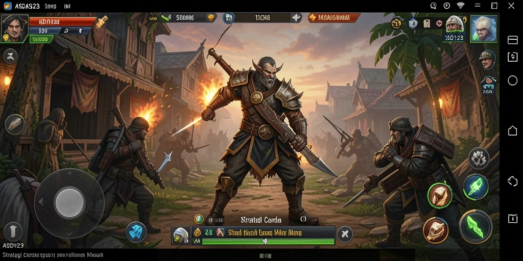 Tangkapan layar utama gameplay <strong>ASD123</strong> menampilkan pertempuran strategis yang mendebarkan.