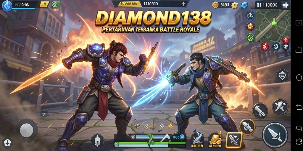 Tampilan gameplay seru DIAMOND138 dalam pertarungan battle royale.