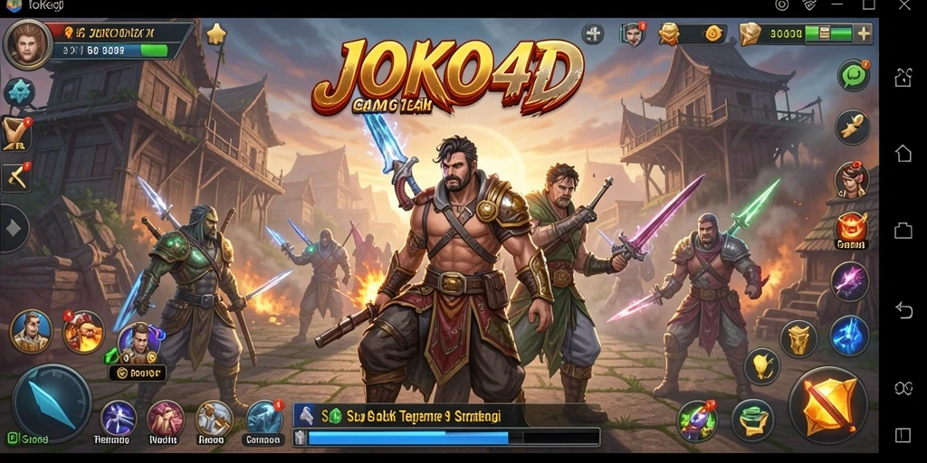 Screenshot gameplay JOKO4D menunjukkan suasana pertempuran yang intens.