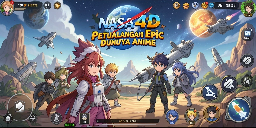 Tampilan gameplay menarik dari NASA4D dengan karakter Anime yang beraksi.