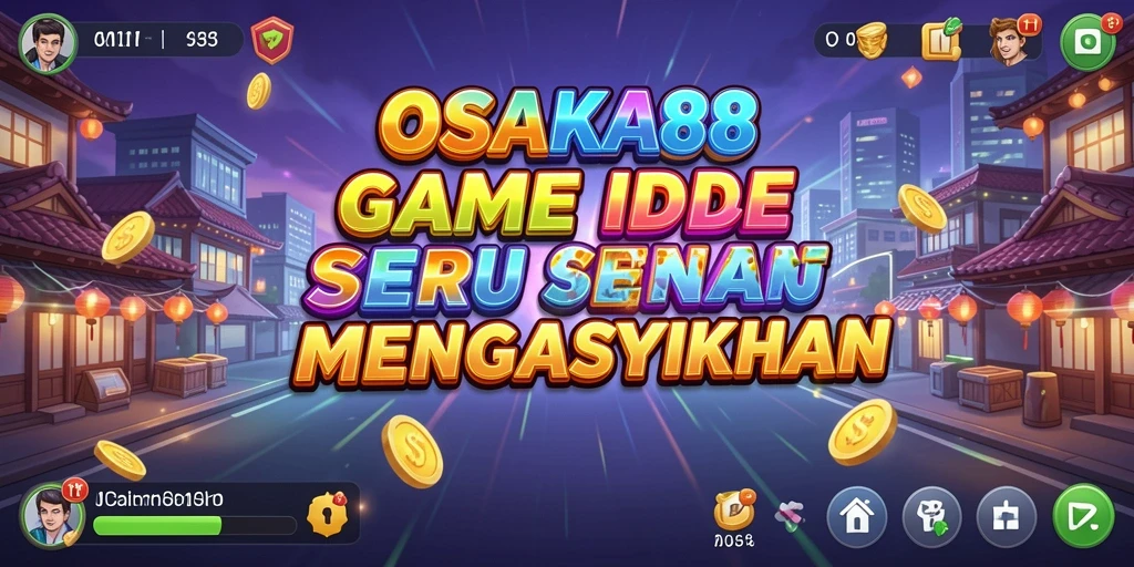 Screenshot gameplay OSAKA88 yang menunjukkan karakter lucu dan grafik yang menarik.