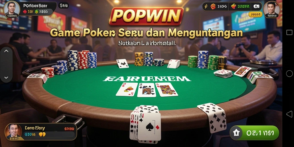 Tampilan menarik dari gameplay Poker di POPWIN.