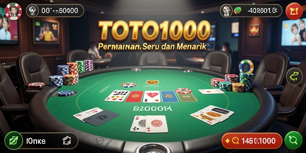 Screenshot gameplay TOTO1000 yang menampilkan aksi seru permainan Poker.